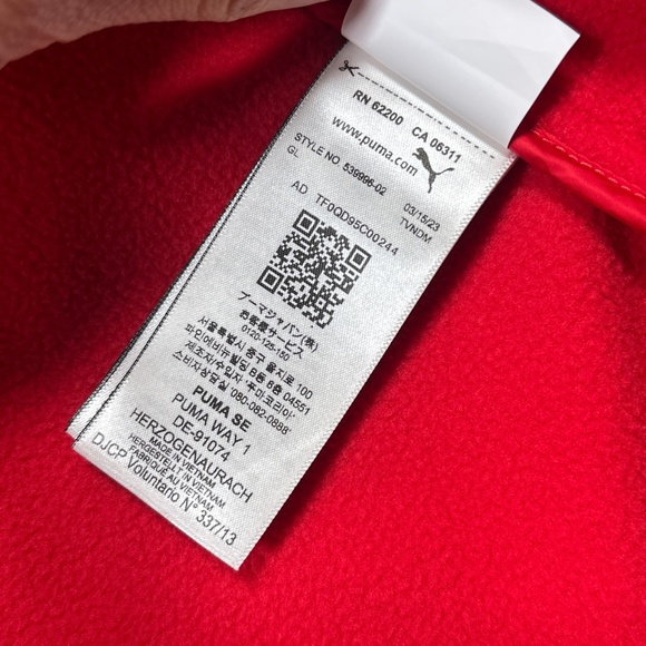 Puma Scuderia Ferrari F1 Formula 1 VGW Play Red Softshell Jacket Mens Small - Picture 10 of 12
